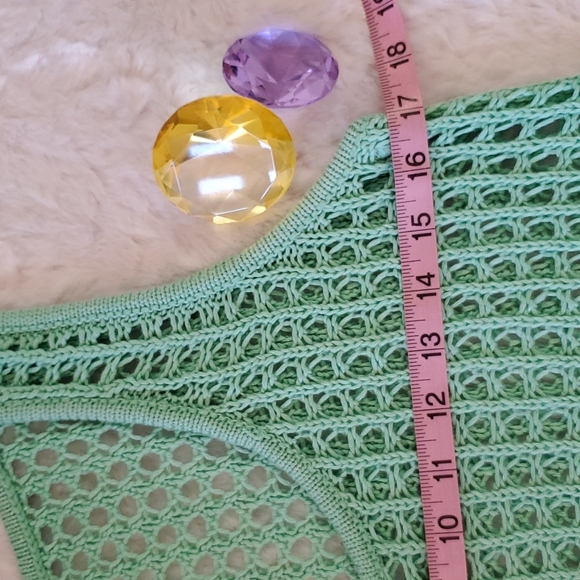 THE LIMITED Mint green open knit sleeveless tank top Medium - Picture 5 of 8